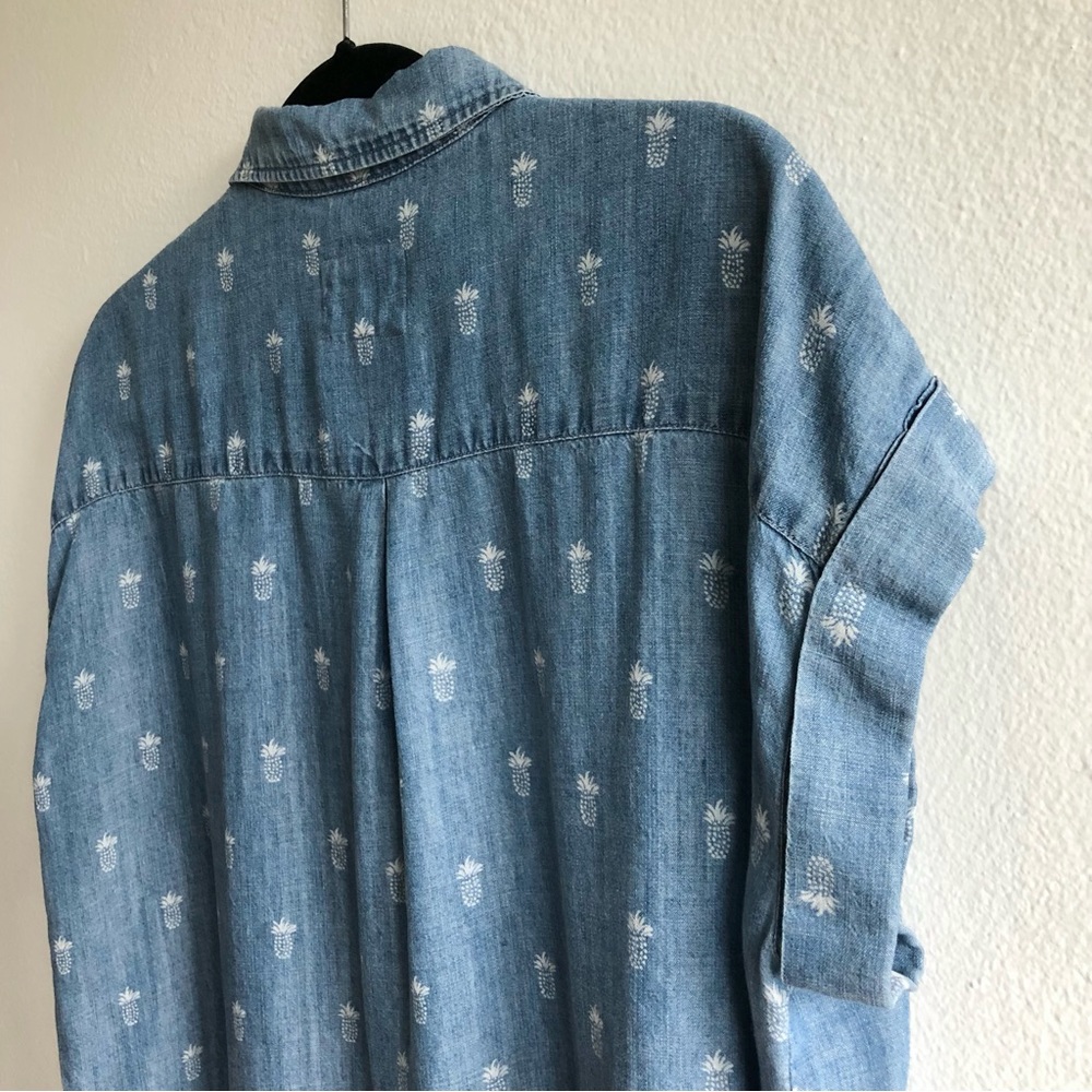 Rails Denim Short Sleeve Button Down With Pineapp… - image 5
